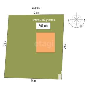 Дом 62м&sup2;, 1-этажный, участок 7 сот.  