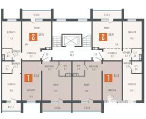 2-к квартира, сданный дом, 57м2, 2/10 этаж