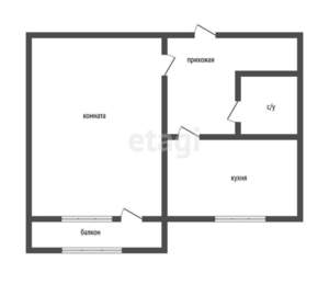 1-к квартира, вторичка, 33м2, 3/5 этаж