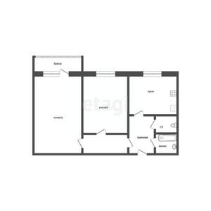 2-к квартира, вторичка, 49м2, 9/9 этаж