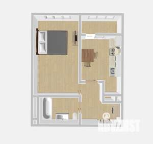 1-к квартира, строящийся дом, 39м2, 8/12 этаж