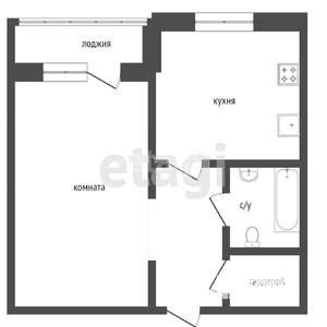 1-к квартира, вторичка, 33м2, 5/9 этаж