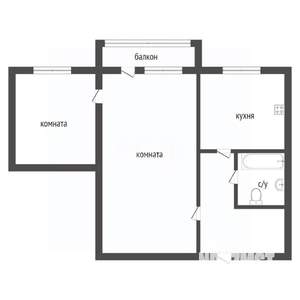 2-к квартира, вторичка, 43м2, 3/5 этаж