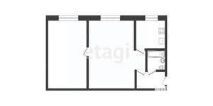 2-к квартира, вторичка, 44м2, 1/5 этаж