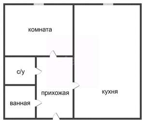 2-к квартира, вторичка, 43м2, 2/2 этаж