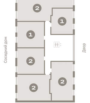 1-к квартира, вторичка, 45м2, 5/15 этаж