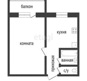 1-к квартира, вторичка, 33м2, 3/5 этаж