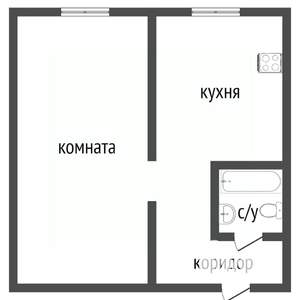 1-к квартира, вторичка, 31м2, 4/5 этаж