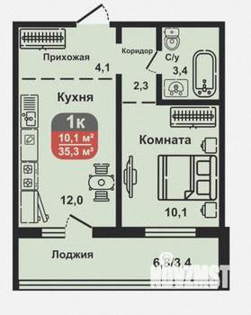 1-к квартира, вторичка, 35м2, 5/10 этаж