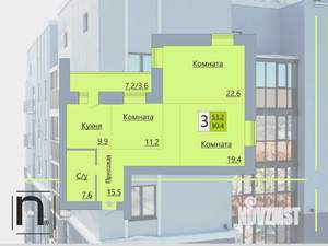 3-к квартира, строящийся дом, 90м2, 9/17 этаж