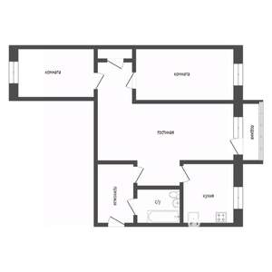 3-к квартира, вторичка, 60м2, 5/5 этаж