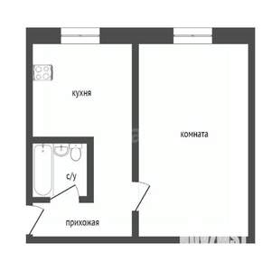 1-к квартира, вторичка, 30м2, 1/2 этаж