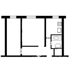 2-к квартира, вторичка, 42м2, 1/5 этаж