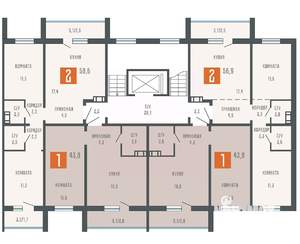2-к квартира, сданный дом, 59м2, 3/10 этаж