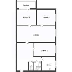 4-к квартира, вторичка, 61м2, 3/5 этаж