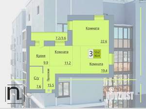 3-к квартира, строящийся дом, 90м2, 5/17 этаж