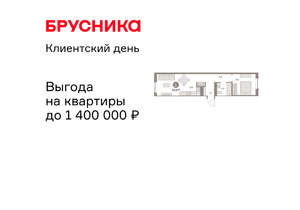 1-к квартира, вторичка, 43м2, 4/15 этаж