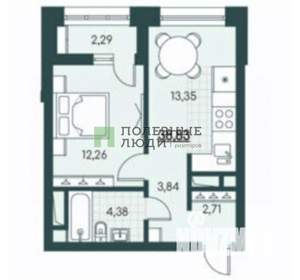 1-к квартира, вторичка, 39м2, 12/12 этаж