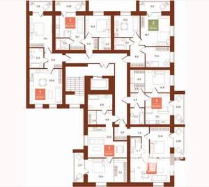 1-к квартира, строящийся дом, 62м2, 8/9 этаж