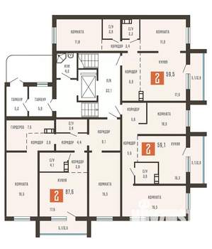 2-к квартира, вторичка, 88м2, 1/10 этаж