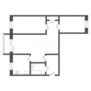 3-к квартира, вторичка, 59м2, 4/5 этаж