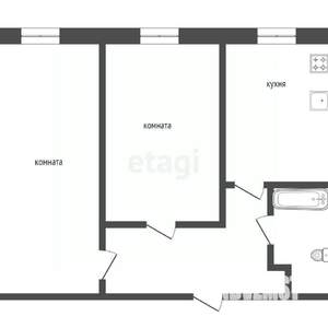 2-к квартира, вторичка, 50м2, 1/4 этаж