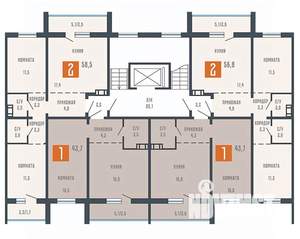 1-к квартира, вторичка, 44м2, 6/10 этаж