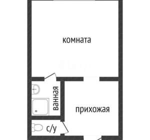 1-к квартира, вторичка, 21м2, 1/2 этаж