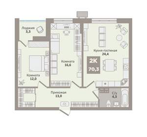2-к квартира, вторичка, 70м2, 5/9 этаж
