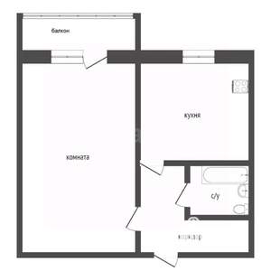 1-к квартира, вторичка, 31м2, 5/5 этаж