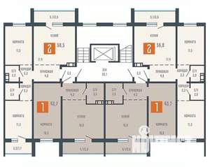 1-к квартира, вторичка, 44м2, 9/10 этаж