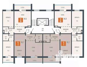 1-к квартира, вторичка, 44м2, 9/10 этаж