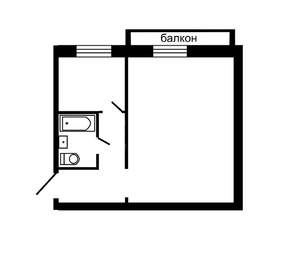 1-к квартира, вторичка, 32м2, 2/5 этаж