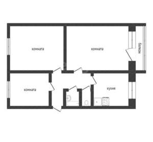 3-к квартира, вторичка, 63м2, 2/9 этаж