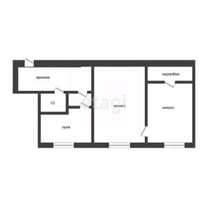 2-к квартира, вторичка, 46м2, 1/5 этаж