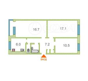 3-к квартира, вторичка, 63м2, 3/5 этаж