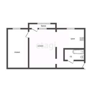2-к квартира, вторичка, 45м2, 5/5 этаж