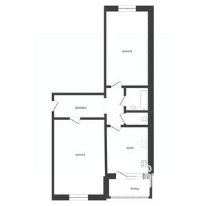 2-к квартира, вторичка, 42м2, 2/2 этаж