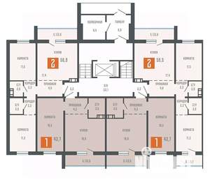 2-к квартира, вторичка, 57м2, 1/10 этаж