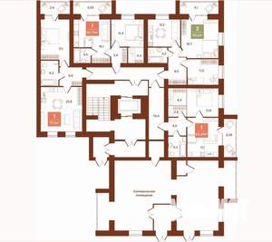 1-к квартира, строящийся дом, 44м2, 1/9 этаж