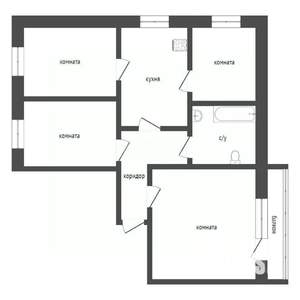4-к квартира, вторичка, 77м2, 5/5 этаж