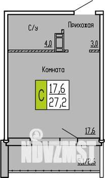 Студия квартира, строящийся дом, 27м2, 5/10 этаж