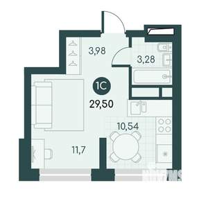 Студия квартира, вторичка, 30м2, 9/12 этаж