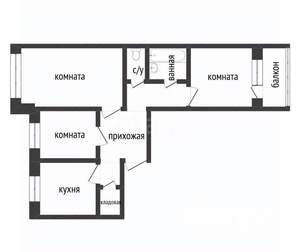 3-к квартира, вторичка, 63м2, 3/10 этаж