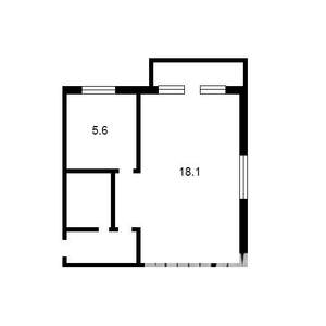 1-к квартира, вторичка, 30м2, 5/5 этаж