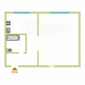1-к квартира, вторичка, 31м2, 2/5 этаж