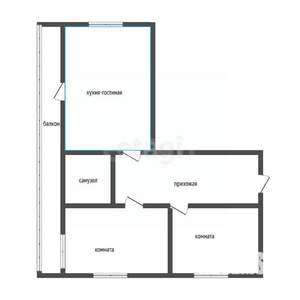 2-к квартира, вторичка, 64м2, 12/16 этаж