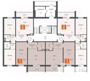 2-к квартира, вторичка, 59м2, 1/10 этаж