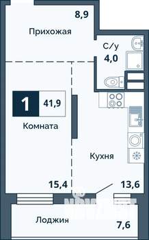 Студия квартира, сданный дом, 42м2, 3/19 этаж