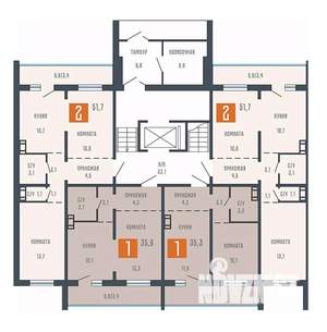 2-к квартира, вторичка, 52м2, 1/10 этаж